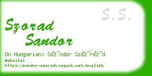 szorad sandor business card